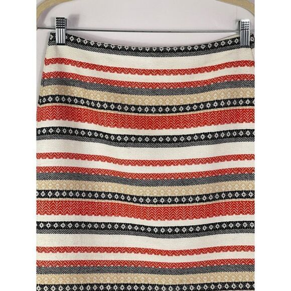 LOFT Costa Jacquard Stripe Shift Mini Skirt, Lined, Size 2 Petite - Picture 2 of 8